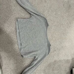 Garage Gray Ribbed Crew Neck Sweater